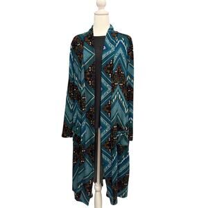 Pretty Young Thing (PYT) Open Front Duster Cardigan Geometric Print Women’s 2X